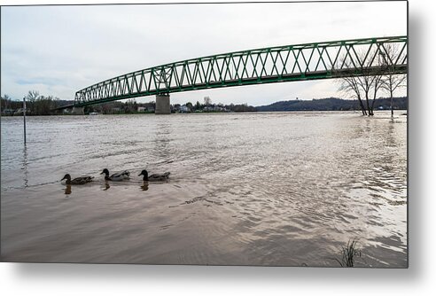 Jan Holden Metal Print featuring the photograph Bike Trail for the Ducks by Holden The Moment