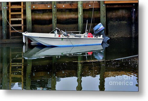 Boat Metal Print featuring the photograph Boat on Still Water by Dianne Morgado