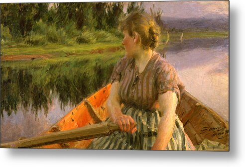 Anders Zorn Metal Print featuring the painting Boating by MotionAge Designs