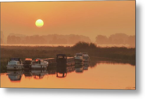 Beautiful Metal Print featuring the photograph Boats at sunrise by James Billings