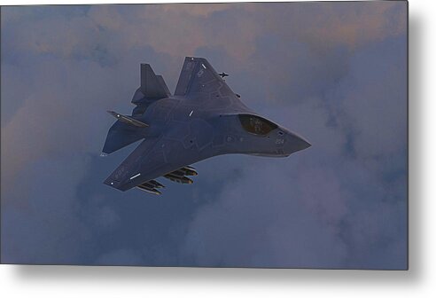 Boeing Metal Print featuring the digital art F-32 Joint Strike Fighter #6 by Adam Burch