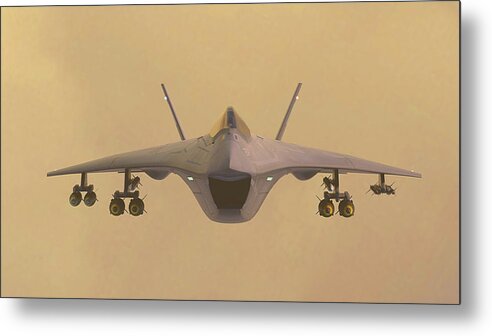 Boeing Metal Print featuring the digital art F-32 Joint Strike Fighter #3 by Adam Burch