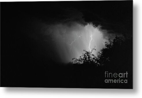 Lightning Metal Print featuring the photograph Burst From The Clouds-Signed-#1992 072 by J L Woody Wooden