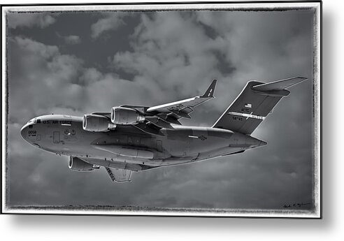 2010 Metal Print featuring the photograph C-17 Globemaster III BWF by Mark Myhaver