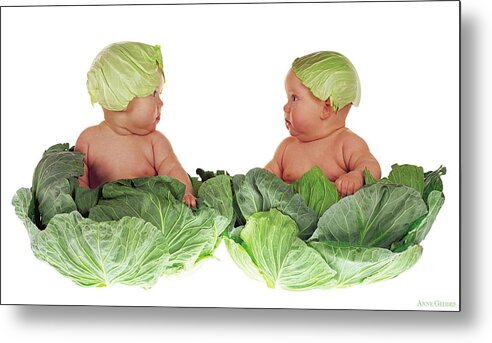 Baby Metal Print featuring the photograph Cabbage Kids by Anne Geddes