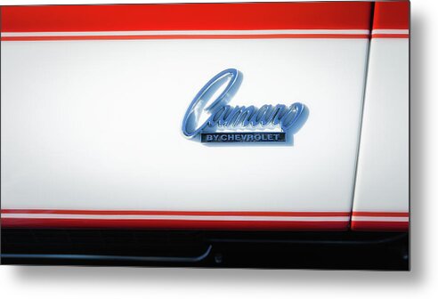 Chevy Metal Print featuring the photograph Camero Emblem by James Barber