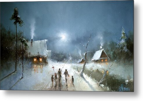 Russian Artists New Wave Metal Print featuring the painting Christmas Night by Igor Medvedev
