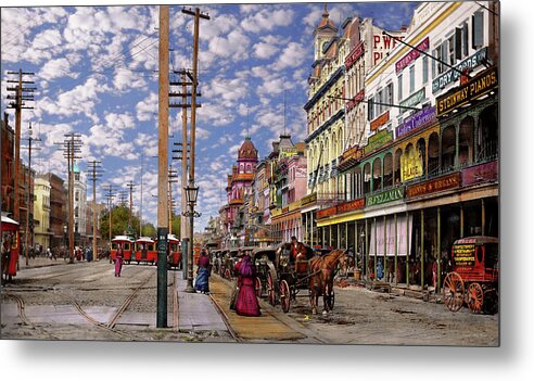 New Orleans Metal Print featuring the photograph City - New Orleans - New Orleans the Victorian era 1887 by Mike Savad