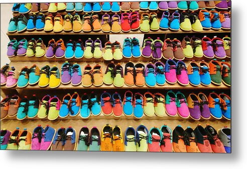 Shoes Metal Print featuring the photograph Colorful Shoes by Shunsuke Kanamori