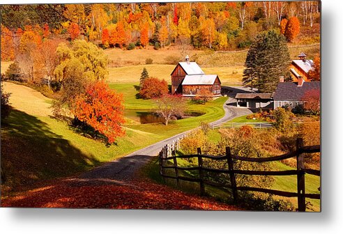 Sleepy Hollow Farm Metal Print featuring the photograph Coming home in a Vermont autumn by Jeff Folger