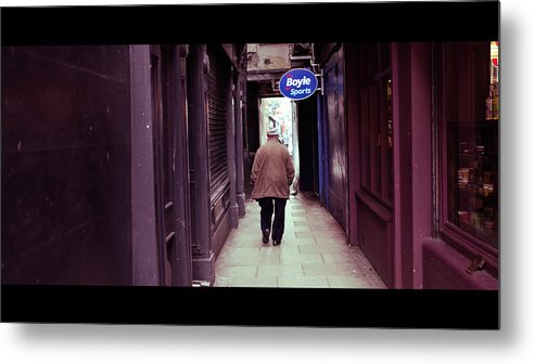 Candid Metal Print featuring the photograph Dame Lane - Dublin, Ireland - Color street photography by Giuseppe Milo