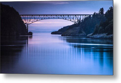 Sunset Metal Print featuring the photograph Deception Pass Blues by Tony Locke