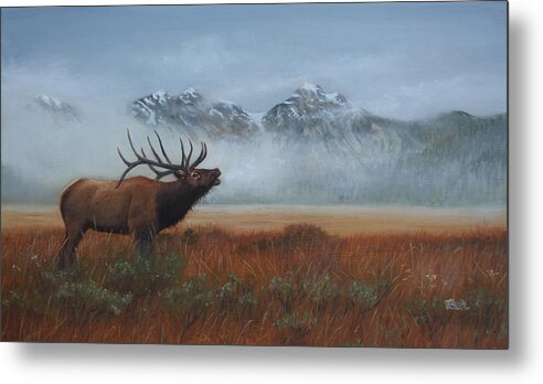 Elk Metal Print featuring the painting Early Call by Tammy Taylor