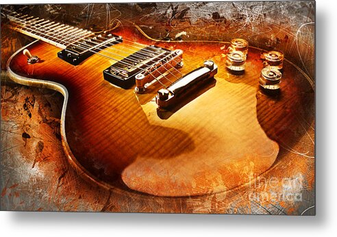 Guitar Metal Print featuring the digital art Electric Guitar by Ian Mitchell