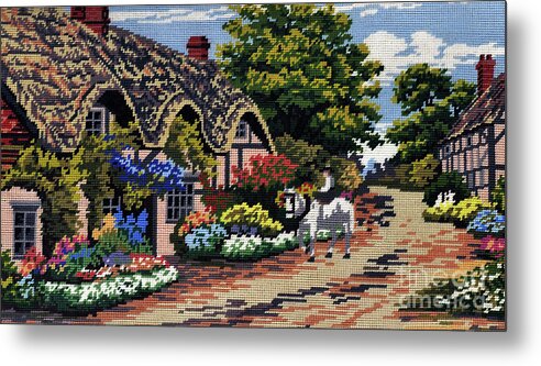 English Tapestry Metal Print featuring the tapestry - textile English Tapestry by Kaye Menner