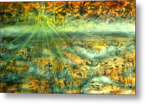 Mist Metal Print featuring the painting Everglades Morning Mist by Ana Bikic