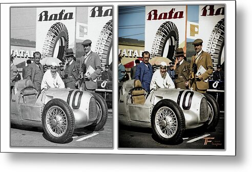 Autounion Metal Print featuring the photograph Ferdinand Porsche and Hans Stuck by Franchi Torres