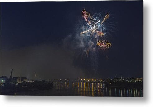 Fireworks Metal Print featuring the photograph Fireworks by Josef Pittner