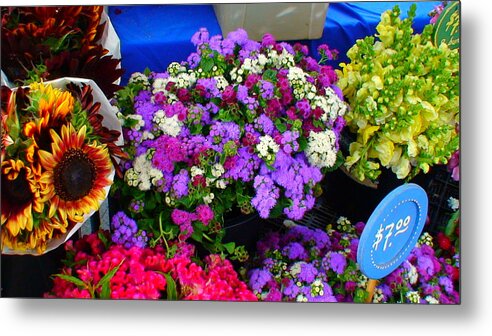 Farmer's Market Metal Print featuring the photograph Flowers at Union Station Market by Angela Annas