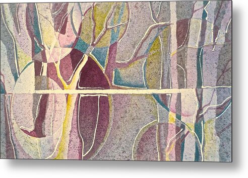 Watercolor Metal Print featuring the painting Fractured by Carolyn Rosenberger