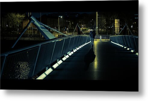 Bridge Metal Print featuring the photograph Freezing - Dublin, Ireland - Color street photography by Giuseppe Milo