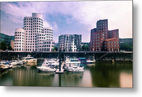 Architecture Metal Print featuring the photograph Gehry Bauten - Dusseldorf, Germany - Architecture photography by Giuseppe Milo