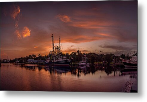 Sunset Metal Print featuring the photograph Golden Bayou Sunset by Brad Boland