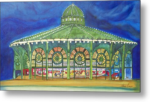 Night Paintings Of Asbury Park Metal Print featuring the painting Grasping the Memories by Patricia Arroyo