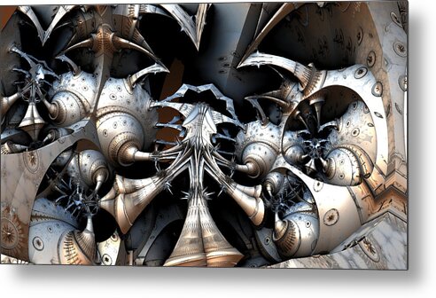 Mandelbulb Metal Print featuring the digital art Gumby's Demise by Hal Tenny