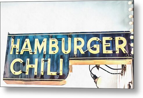 Hamburger Metal Print featuring the digital art Hamburger Chili Chicago by Edward Fielding
