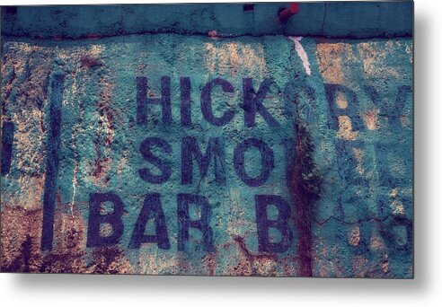 Diner Advertisement Metal Print featuring the photograph Hickory Smoked Bar B Que by Toni Hopper