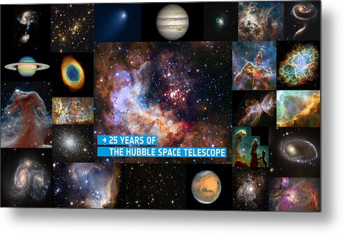 Hubble Metal Print featuring the photograph Hubble 25 - A Special 25th Anniversary Montage 2 by Eric Glaser