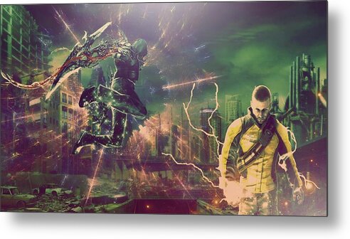 Infamous Metal Print featuring the digital art inFAMOUS by Maye Loeser