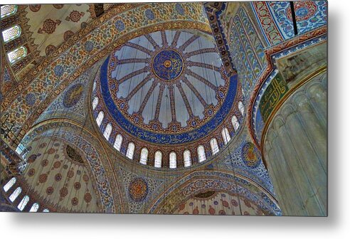Blue Mosque Metal Print featuring the photograph Inside the Blue Mosque by Lisa Dunn