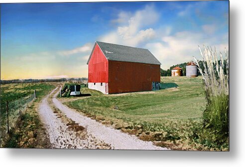 Barn Metal Print featuring the photograph Kansas landscape II by Steve Karol