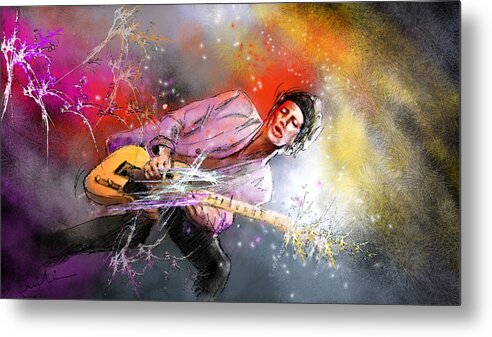 Keith Richards Metal Print featuring the painting Keith Richards 02 by Miki De Goodaboom