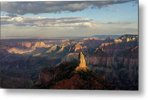 Grand Canyon Metal Print featuring the photograph Last light Mt Hayden by Gaelyn Olmsted