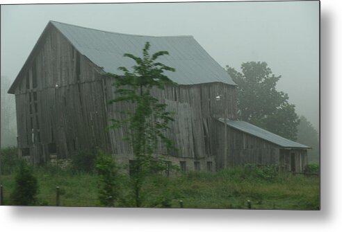 Barn Metal Print featuring the photograph Leaning by Renee Holder