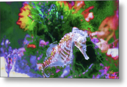 Ocean Bottom Metal Print featuring the painting Little Sea Horse by CHAZ Daugherty