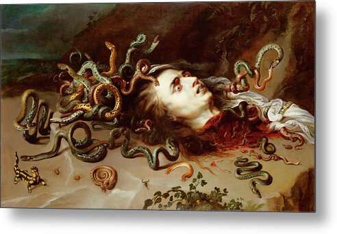Medusa Metal Print featuring the painting Medusa by Peter Paul Rubens