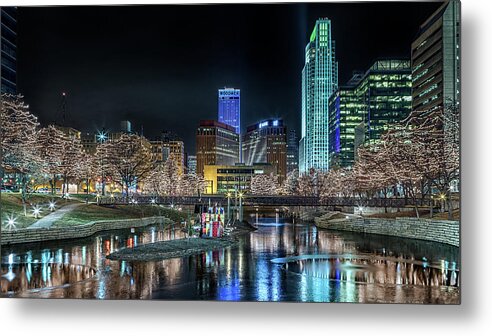 Omaha Metal Print featuring the photograph Merry Christmas Omaha by Susan Rissi Tregoning
