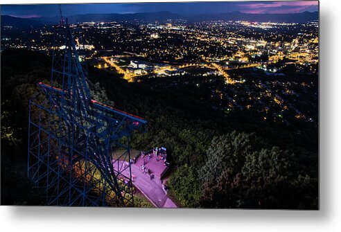 Mill Mountain Metal Print featuring the photograph Mill Mountain Sunset2 by Star City SkyCams