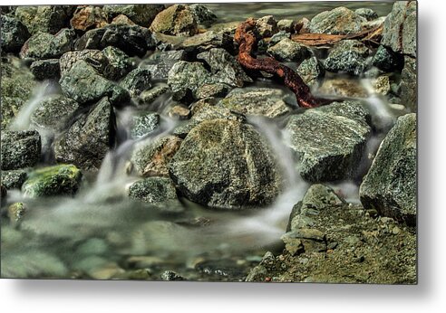 White Metal Print featuring the photograph Misty Creek by Ed Clark