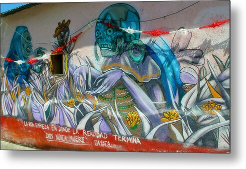 Oaxaca Metal Print featuring the photograph Mural @ Oaxaca Mexico by Jim McCullaugh