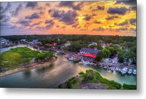 Sunset Metal Print featuring the photograph Murrells Inlet Marshwalk Sunset by Robbie Bischoff