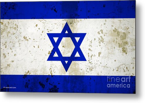My Flag Of Israel Art Metal Print featuring the digital art My Flag Of Israel Art by Nir Ben-Yosef