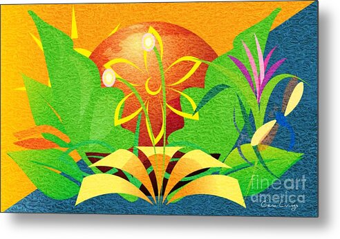 Abstract Metal Print featuring the digital art Natural World by Gena Livings