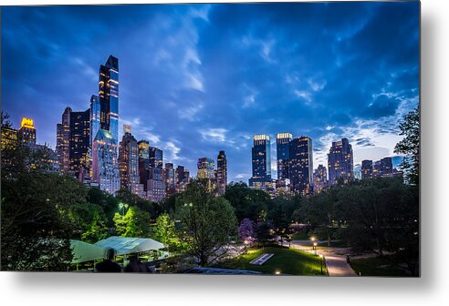 New York Metal Print featuring the photograph New York Above The Park by David Downs