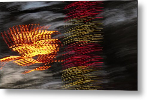 Abstract Metal Print featuring the digital art Night Glow by Kathleen Illes