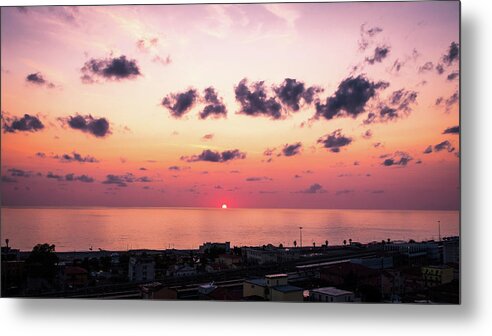 City Metal Print featuring the photograph Paola at sunset - Calabria, Italy - Travel photography by Giuseppe Milo